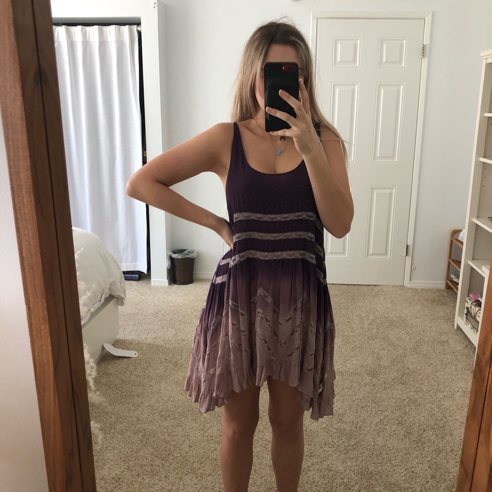 Free People Ombré Trapeze Slip Dress